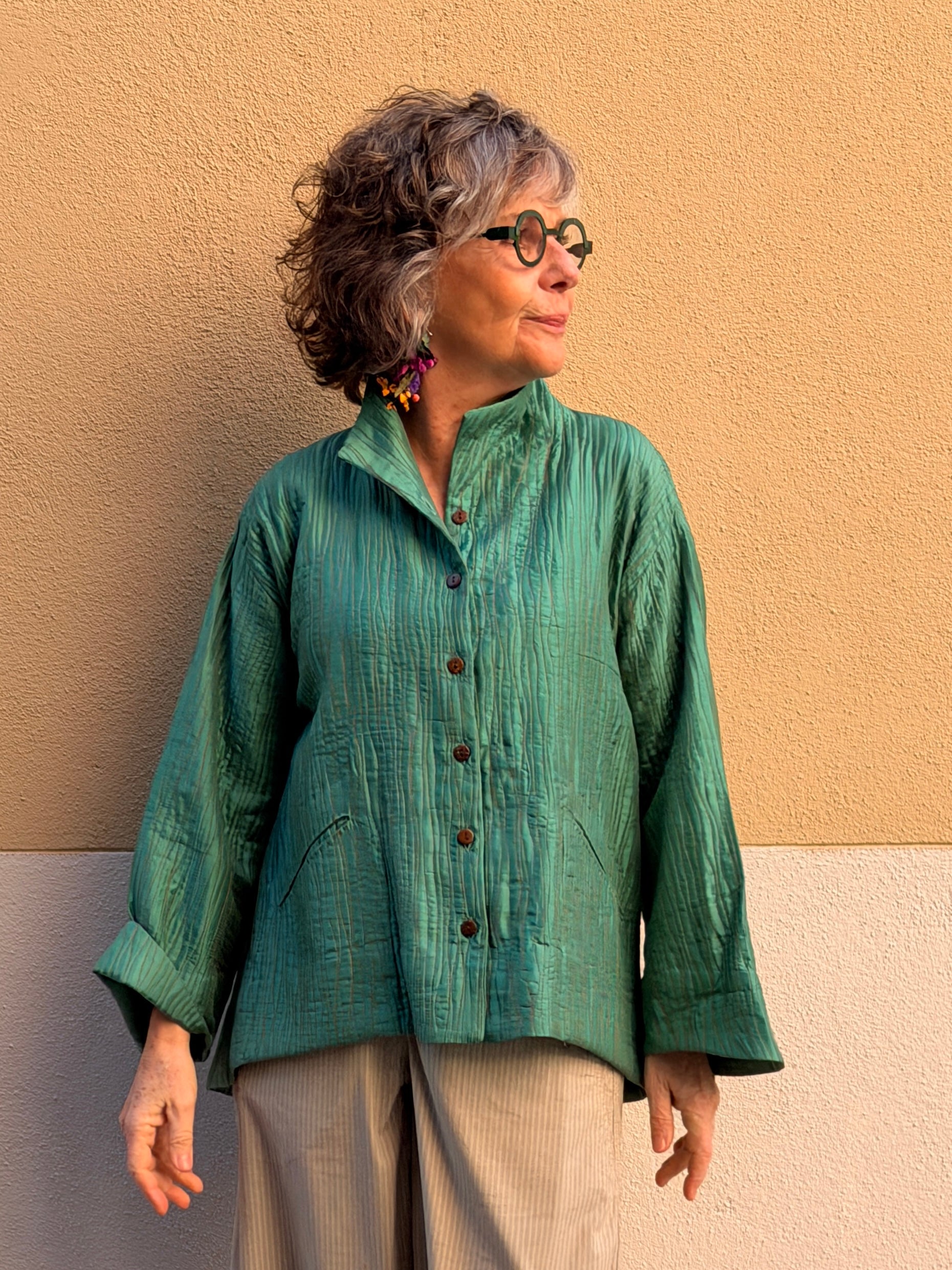 Chaqueta de seda natural