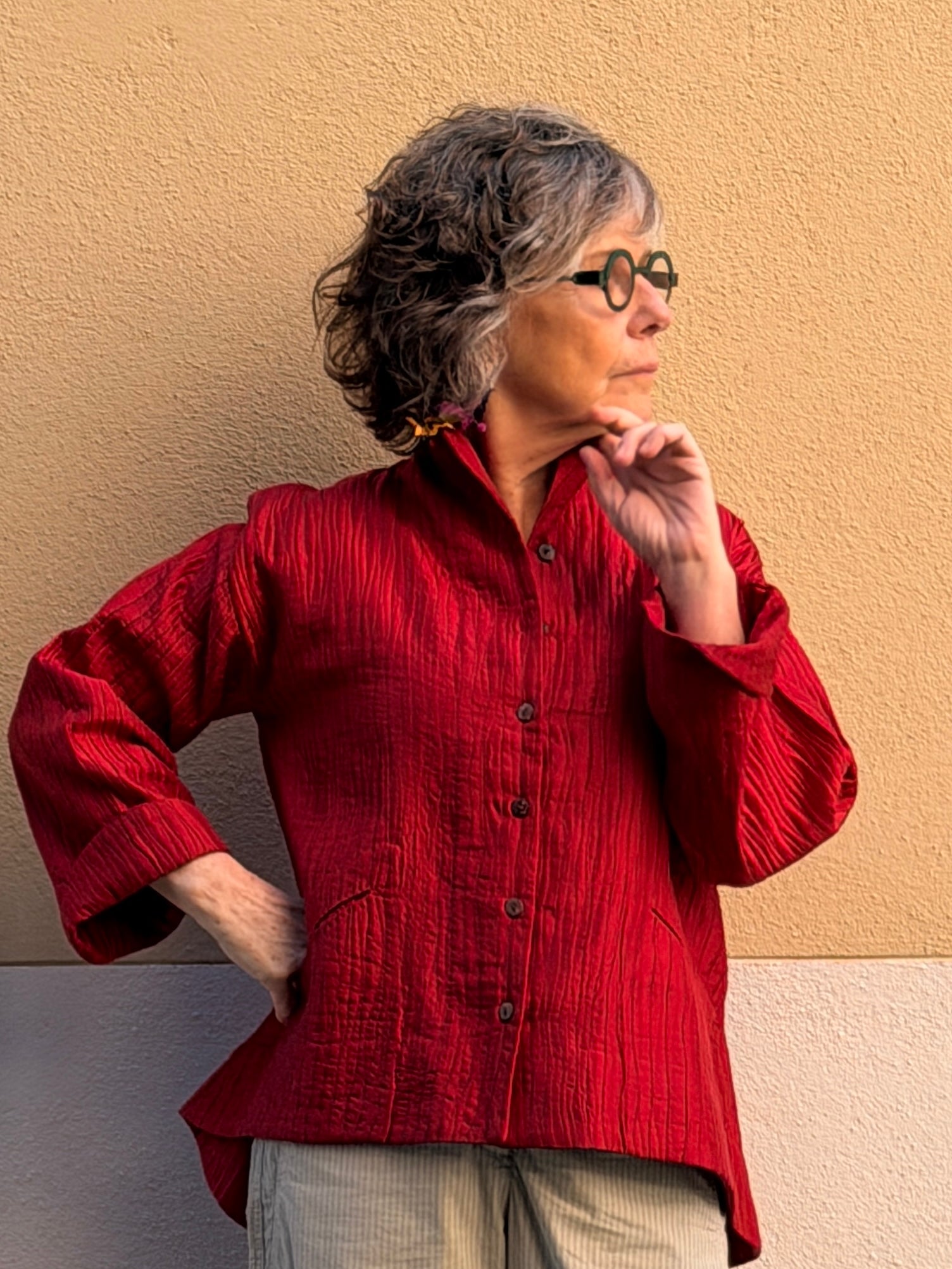 Chaqueta de seda natural