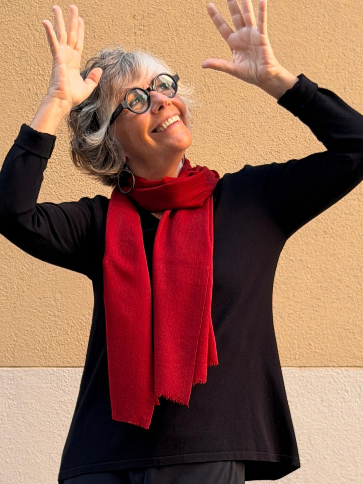 Plain cashmere scarf