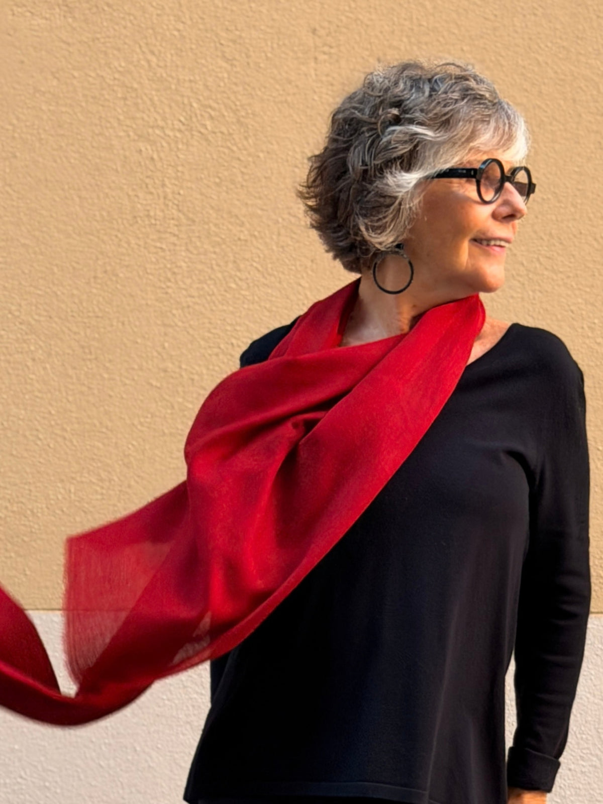 Plain cashmere scarf