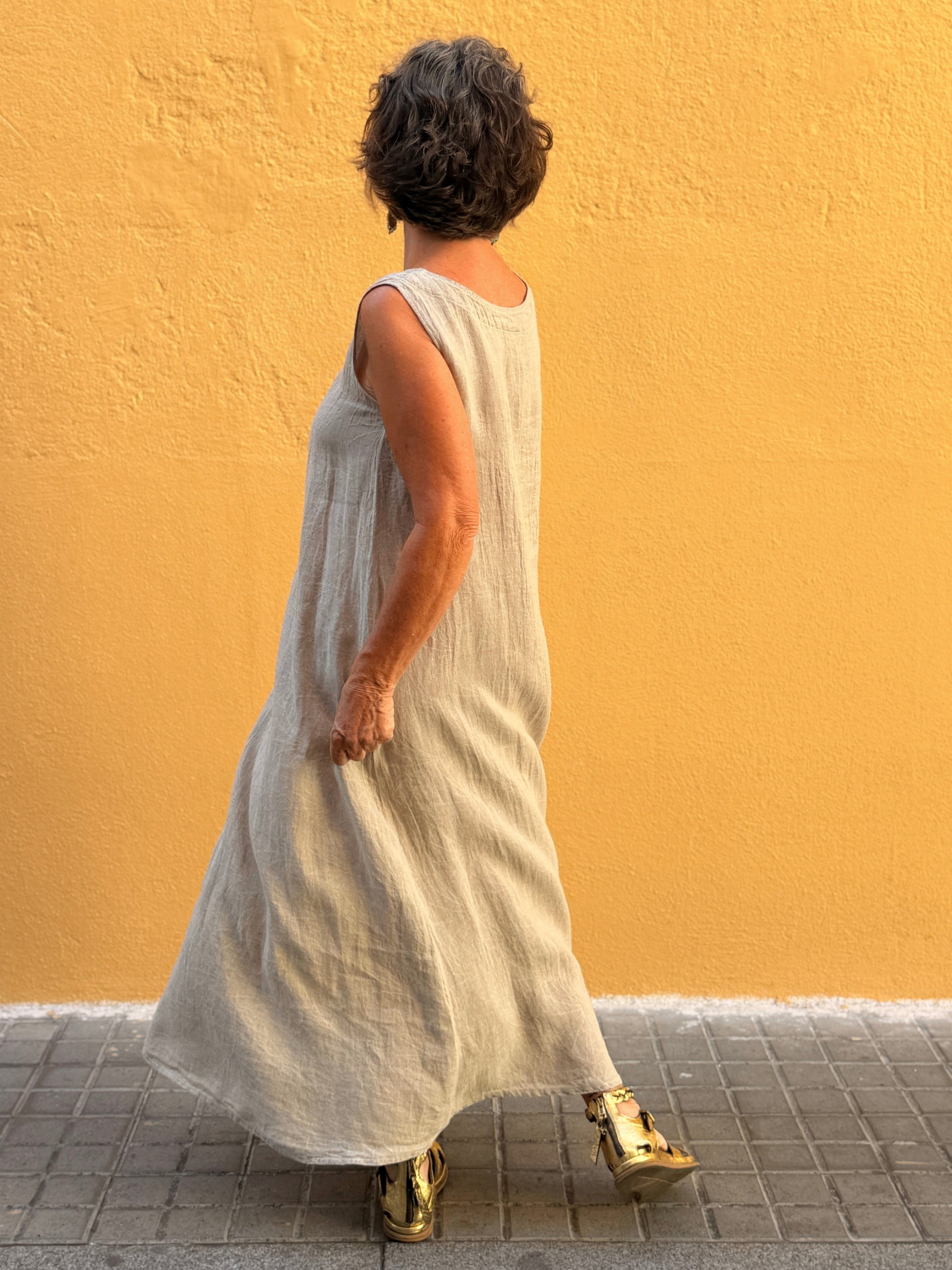 Vestit Cenacolo — lli pur amb jacquard tonal d'inspiració vegetal