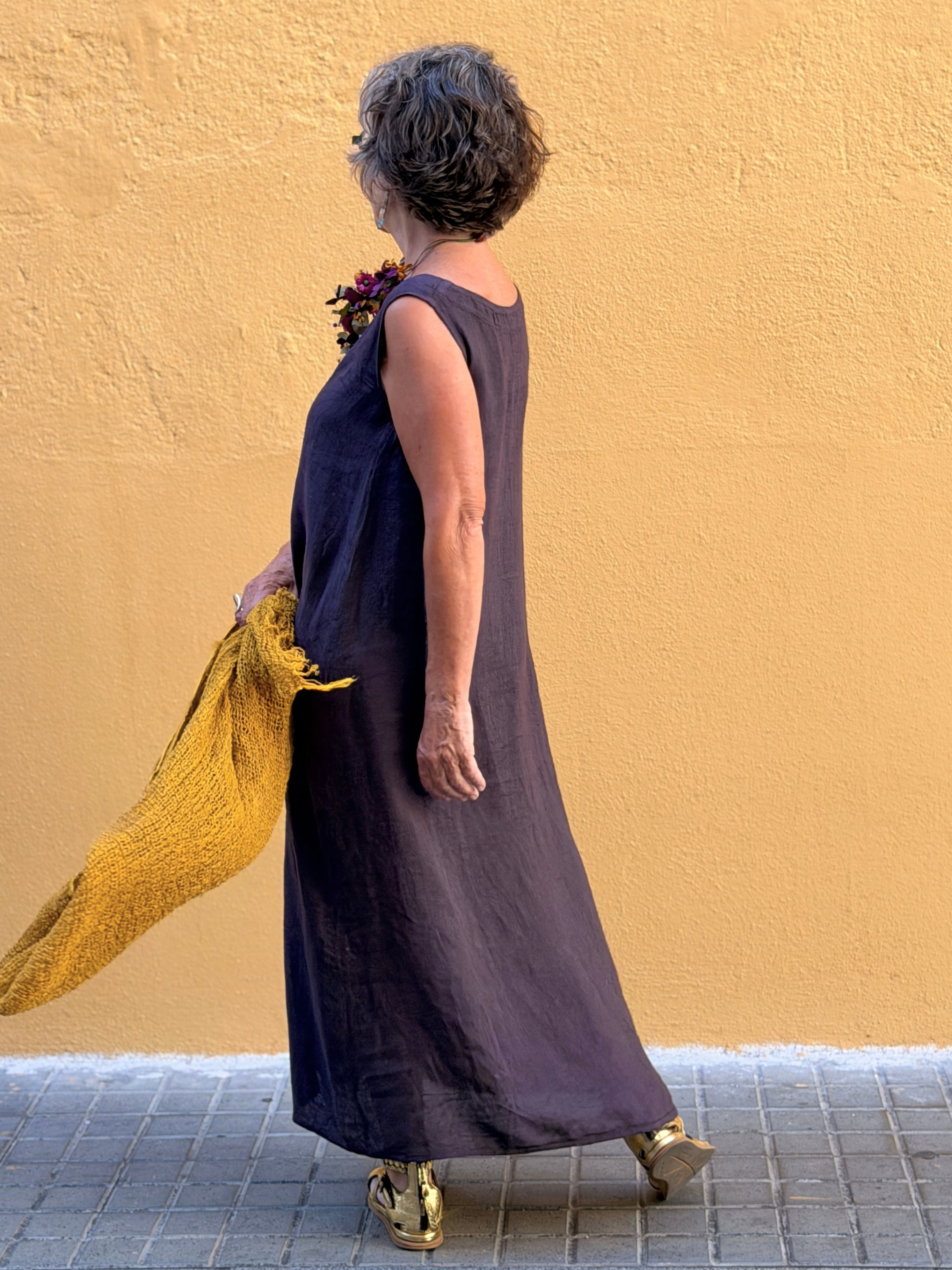 Vestit Cenacolo — lli pur amb jacquard tonal d'inspiració vegetal