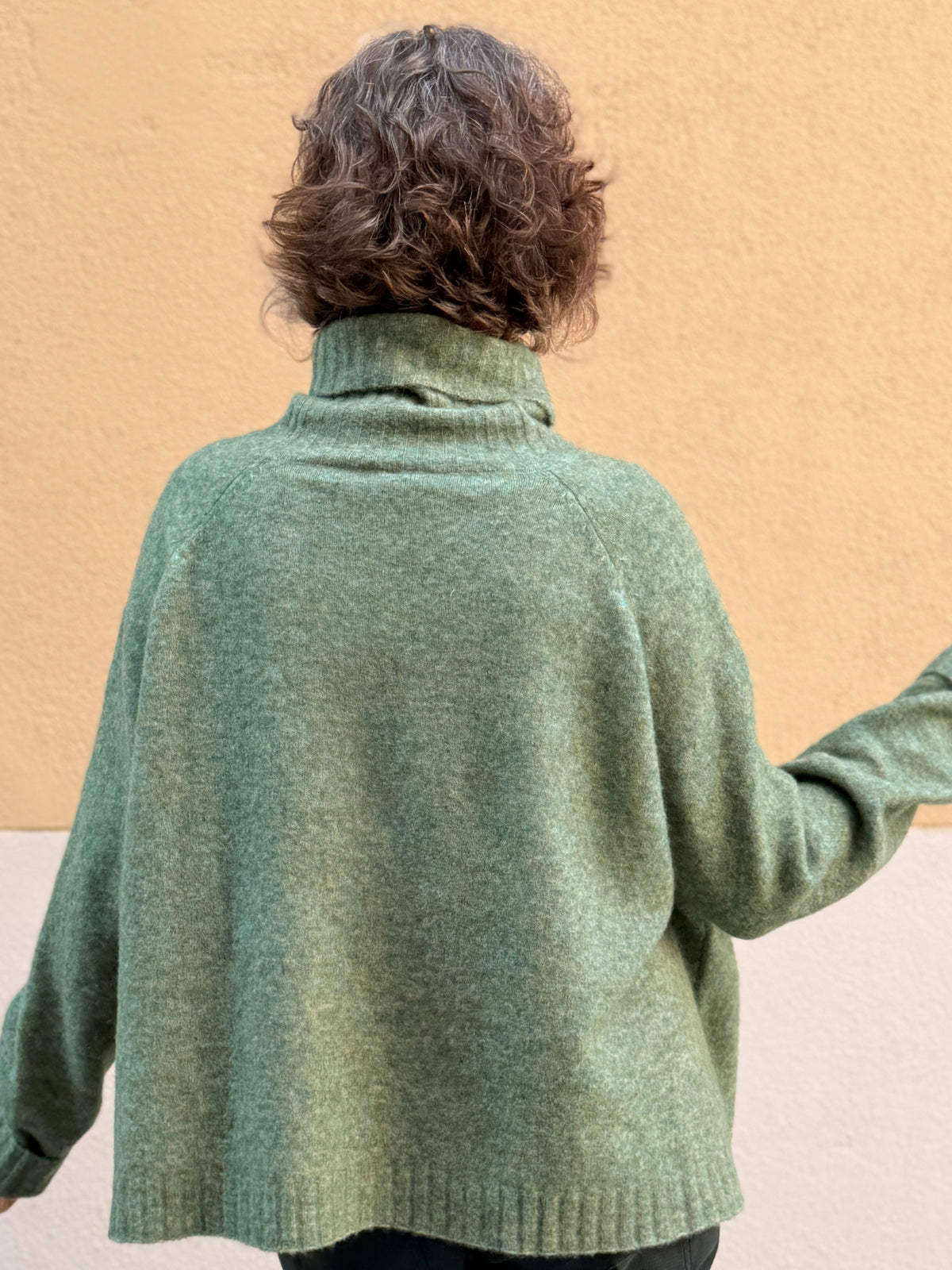 A-line high-neck jumper — wool and alpaca